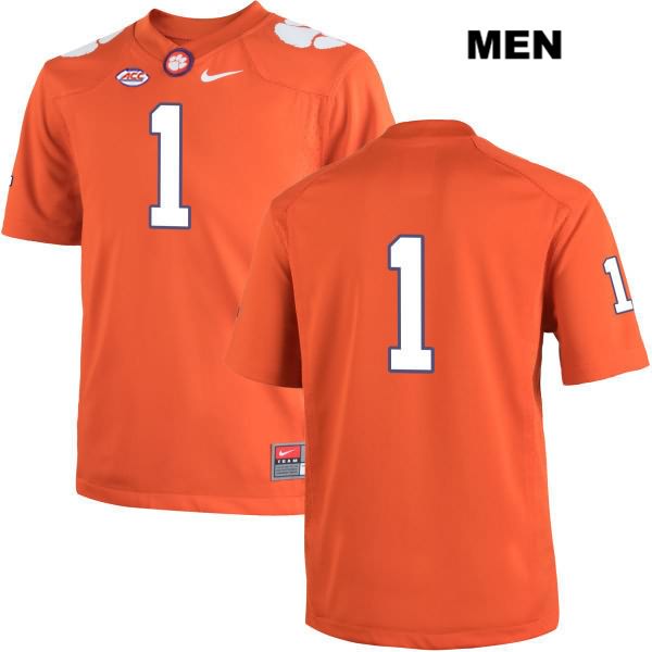 Men's Clemson Tigers #1 Trayvon Mullen Stitched Orange Authentic Nike No Name NCAA College Football Jersey ULG3346EO